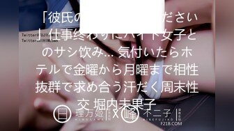 「彼氏の愚痴闻いてください」仕事终わりにバイト女子とのサシ饮み… 気付いたらホテルで金曜から月曜まで相性抜群で求め合う汗だく周末性交 堀内未果子